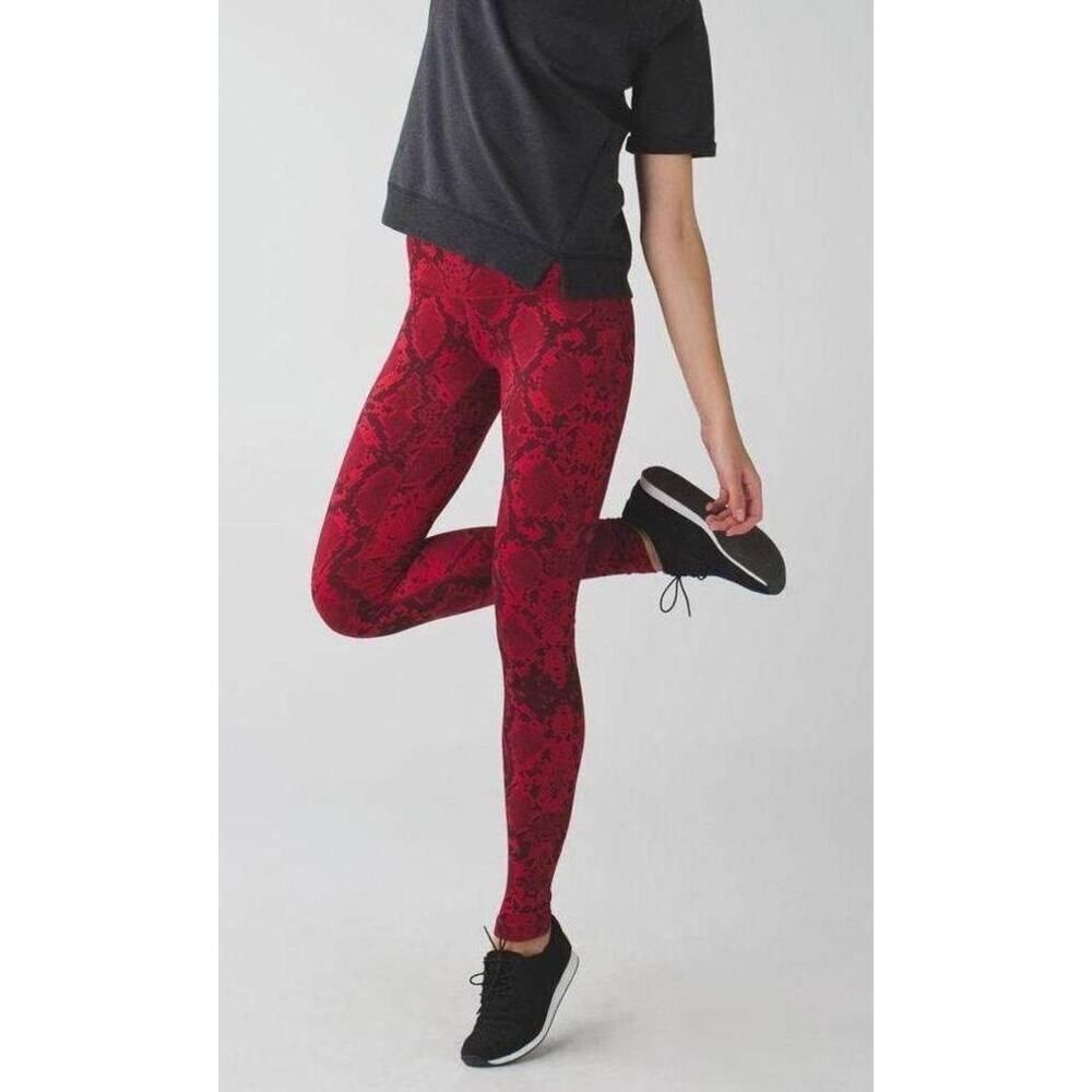 lululemon athletica Red Patterned Leggings